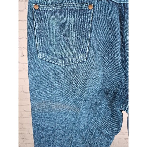 VTG Wrangler Made In USA Blue Green Hand Dyed Straight Leg Jeans Size 36 X 32 - Picture 7 of 11